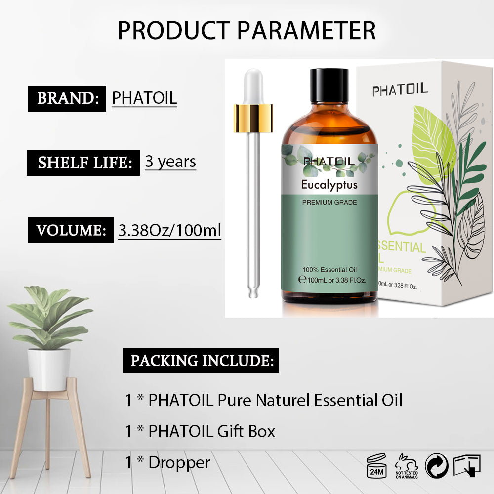 100ml Phatoil Pure Natural Essential Oil With Dropper