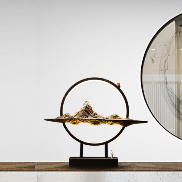 Kunlun Mountains Large Backflow Incense Burner Lamp With LED