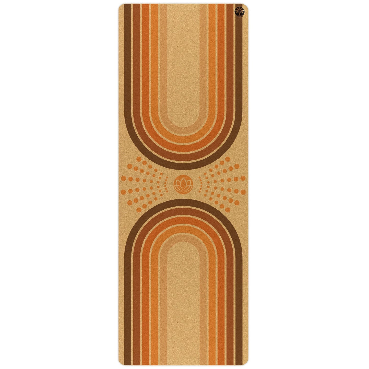 Yoga mat with retro design on a white background