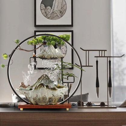 Zen Zen Swan Flowing Water Fountain Backflow Incense Burner