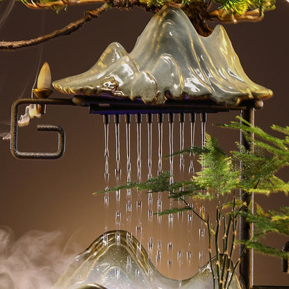 Zen Zen Swan Flowing Water Fountain Backflow Incense Burner