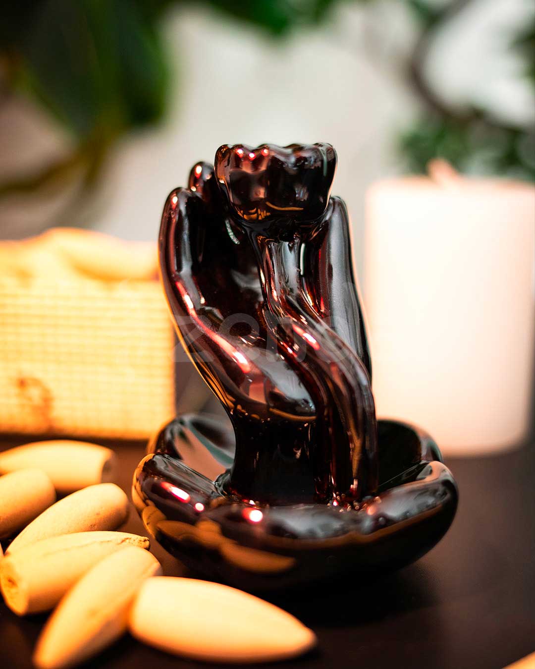 Hand & Lotus Backflow Incense Burner