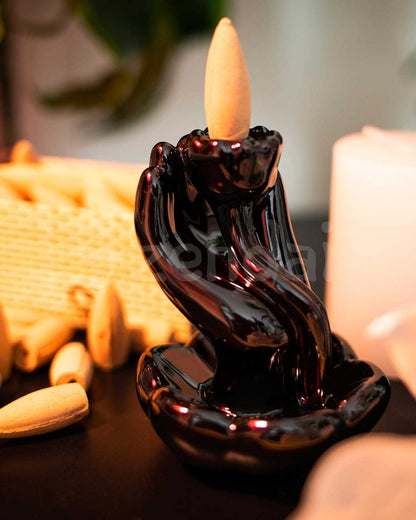 Hand & Lotus Backflow Incense Burner