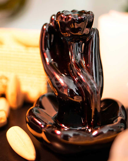 Hand & Lotus Backflow Incense Burner