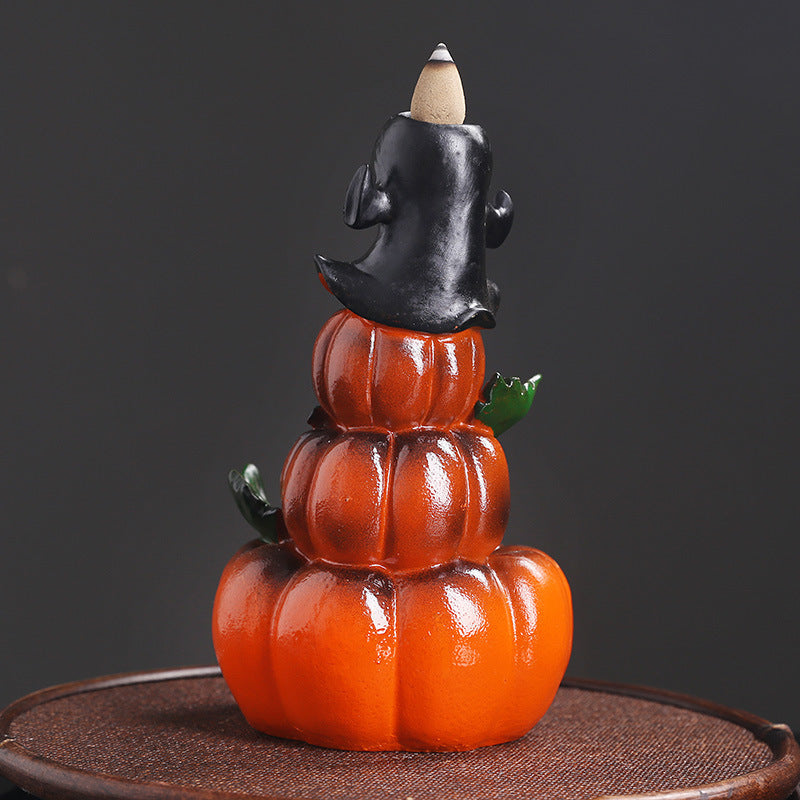 Handmade Halloween Pumpkin Backflow Incense Burner Waterfall