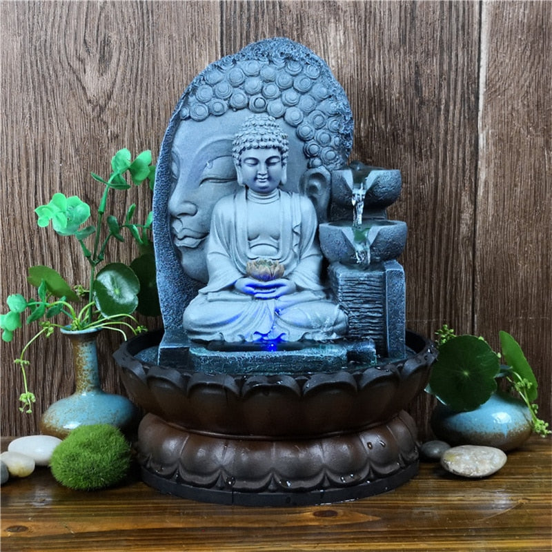 LED Indoor Tabletop Buddha Water Fountain