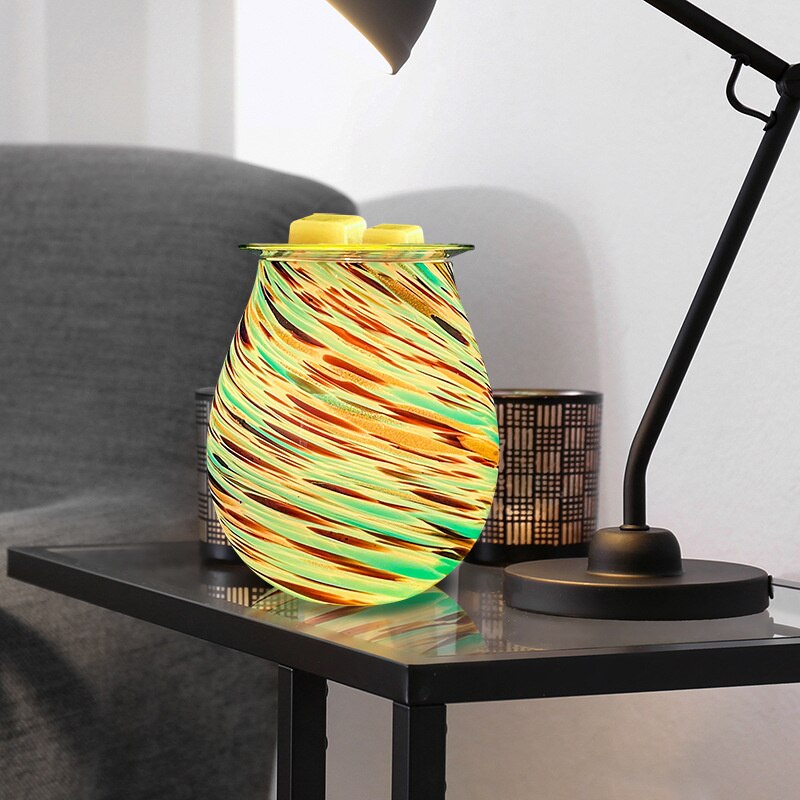 Electric Wax Melts Warmer Art Glass Aromatherapy Essential Oil Burner Decorative Lamp