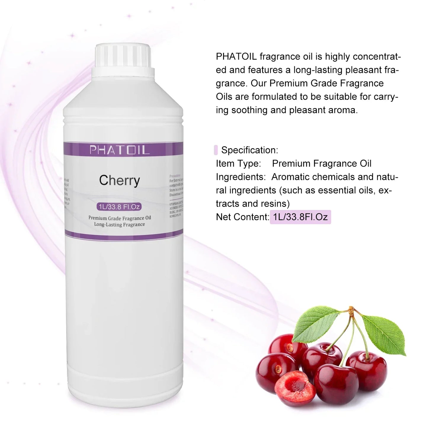 Phatoil 1000ml Fruit Fragrance Oil Perfume for Aroma Diffuser With Droppers And Roll-On Bottles