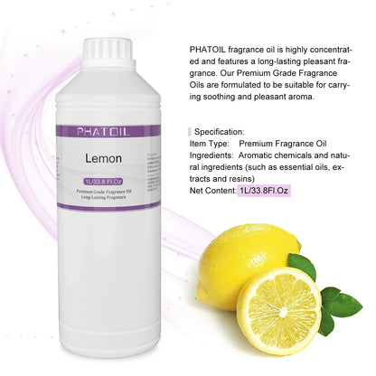 Phatoil 1000ml Fruit Fragrance Oil Perfume for Aroma Diffuser With Droppers And Roll-On Bottles