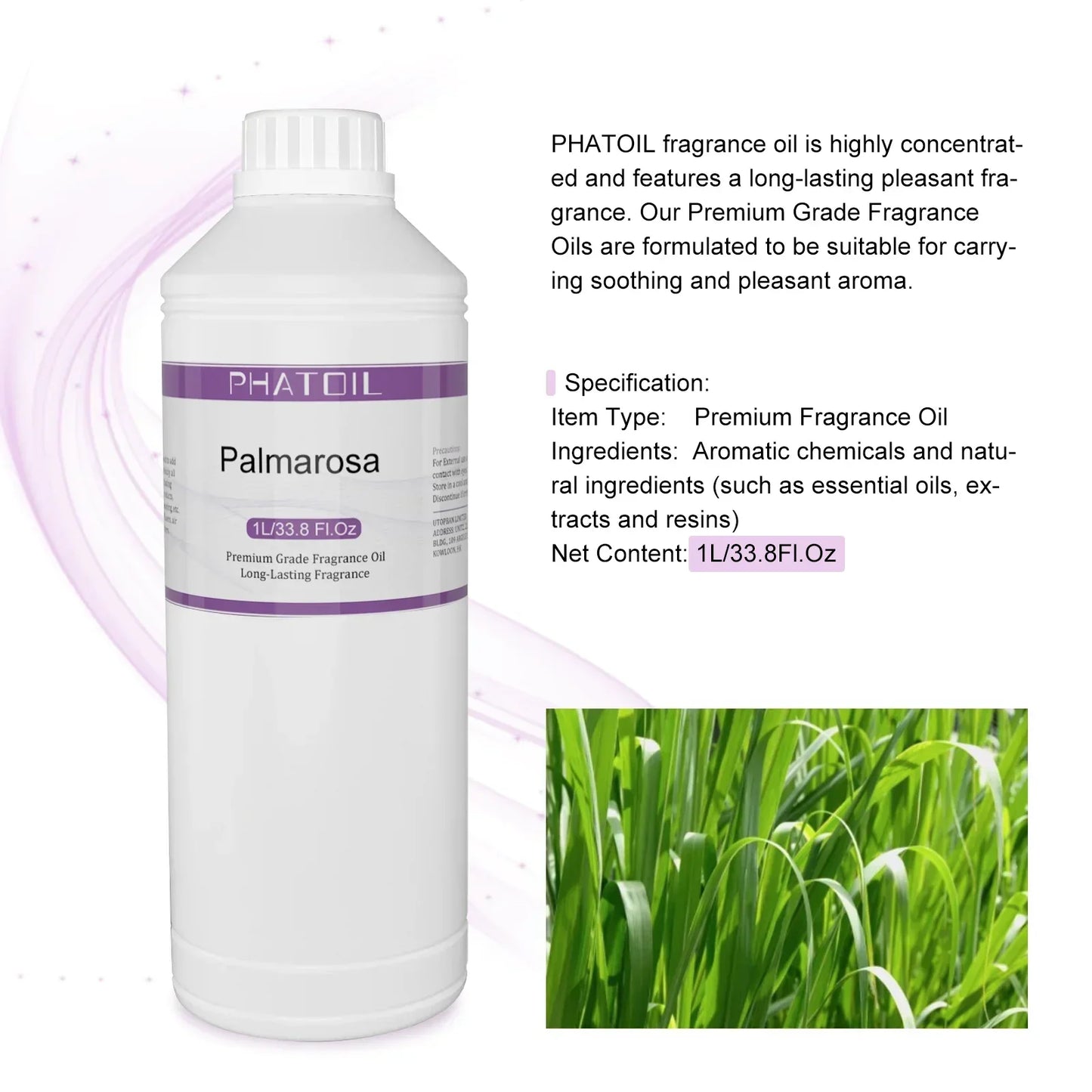 Phatoil 1000ml Perfume Oils for Fragrance With Droppers And Roll-On Bottles