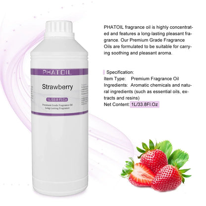 Phatoil 1000ml Fruit Fragrance Oil Perfume for Aroma Diffuser With Droppers And Roll-On Bottles
