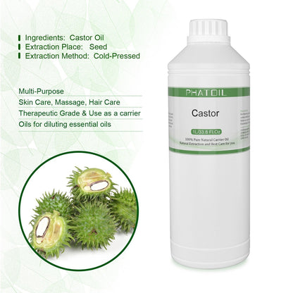 Phatoil 1000ml Carrier Oil For Dilute With Essential Oils With Two Droppers