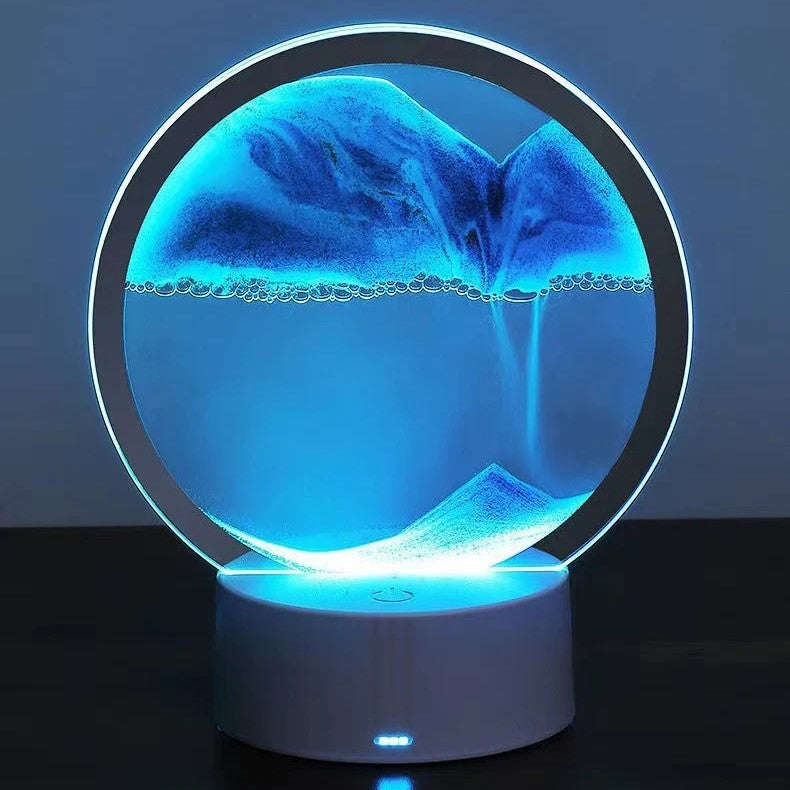 Quicksand Night Light 3D USB Table Sand Art Lamp with Touch Switch 7 Colors