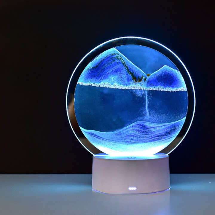 Quicksand Night Light 3D USB Table Sand Art Lamp with Touch Switch 7 Colors