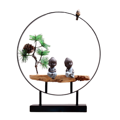 Sitting Monks Big Backflow Incense Burner