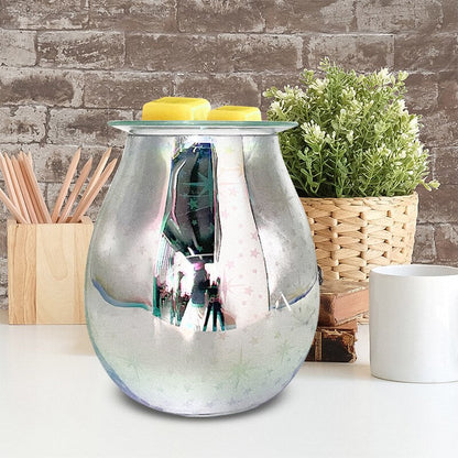 3D Star Glass Electric Wax Melt Warmer with LED Light Fragrance Oil Burner