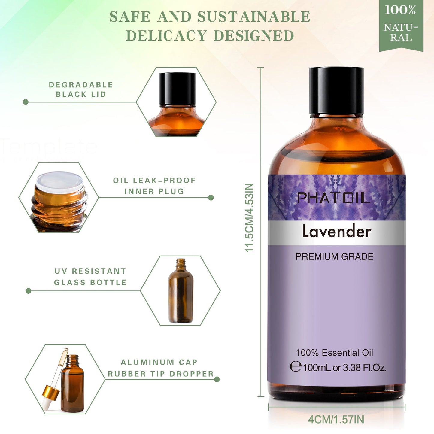 100ml Phatoil Pure Natural Essential Oil With Dropper