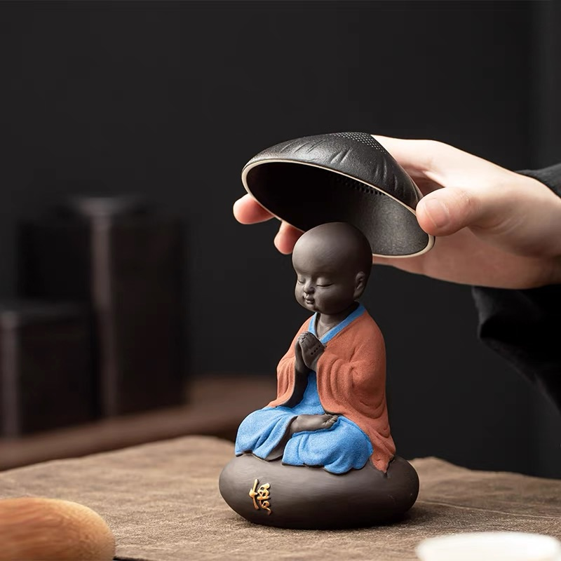 Little Monk With Tea Strainer Hat