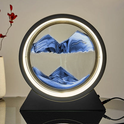 3D LED Light Round Quicksand Sand Art Table Lamp