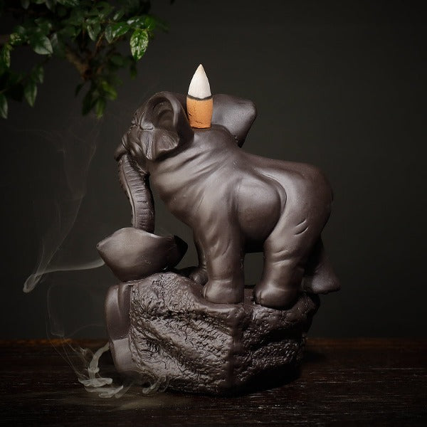 Auspicious Elephant Backflow Incense Burner