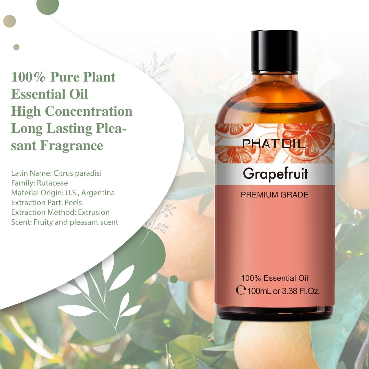 100ml Phatoil Pure Natural Essential Oil With Dropper