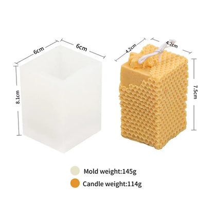 3D Honeycomb Beeswax Aromatherapy Handmade Candle With Mold