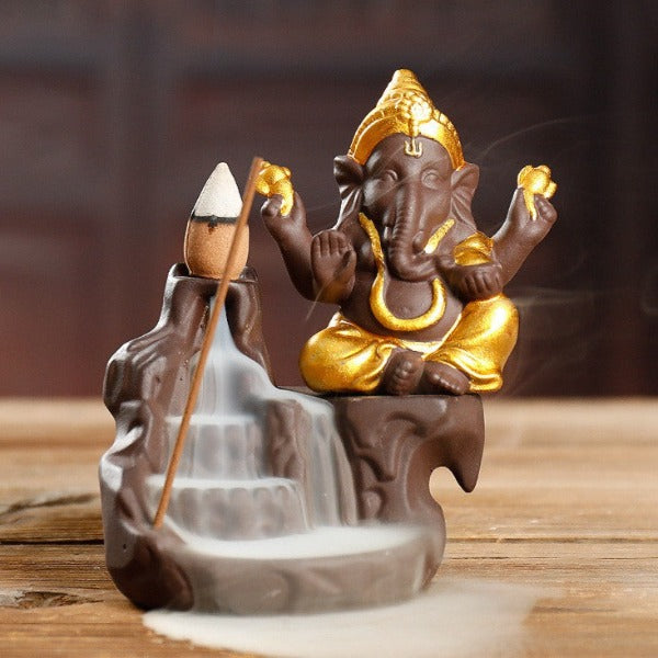 Ganesha Elephant Backflow Backflow Incense Burner