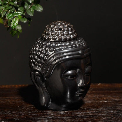 Black Buddha Head Oil Burner