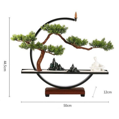 Zen Ring LED Backflow Incense Burner Lamp With Tree