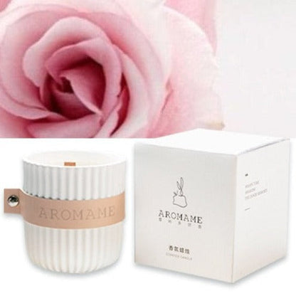 Aromame Romantic Scented Soy Wax Aromatherapy Potpourri Pillar Candle