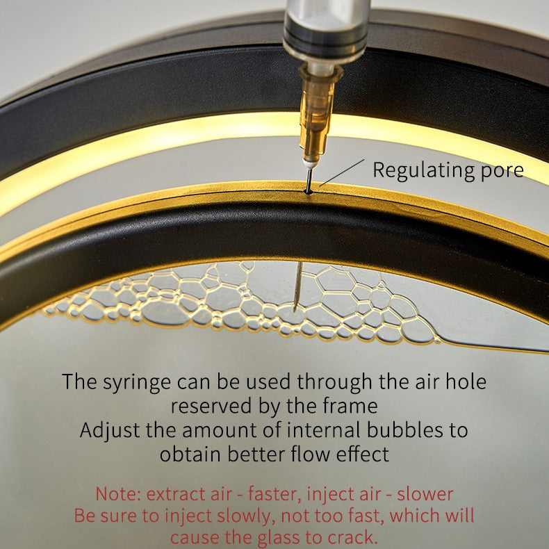 3 Color USB Moving Sand Art LED Round Table Lamp