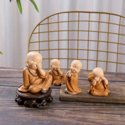 Set 3 Little Monk Buddha Spirits for Lucky