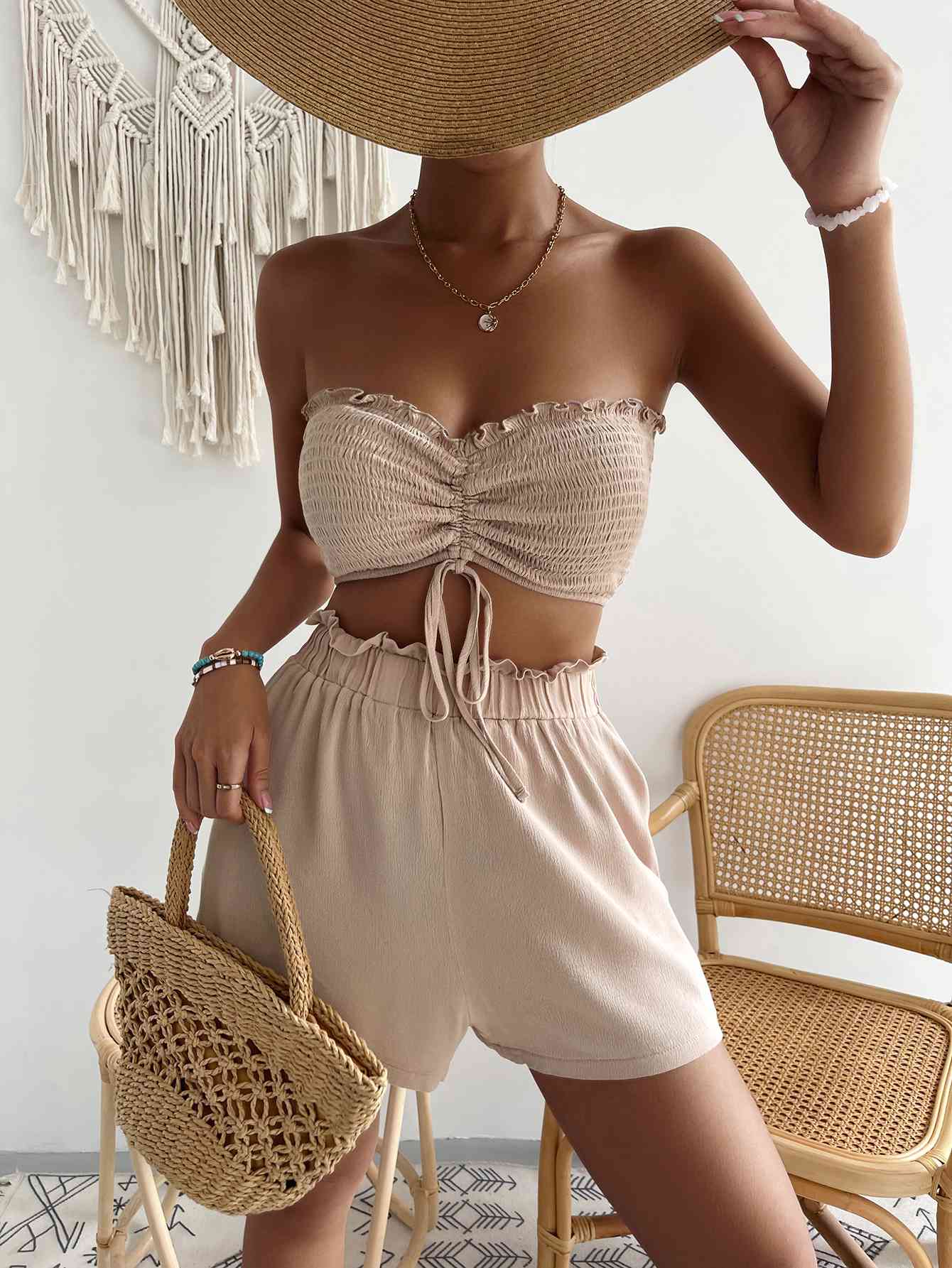 Sweetheart Neck Tube Top and Shorts Set